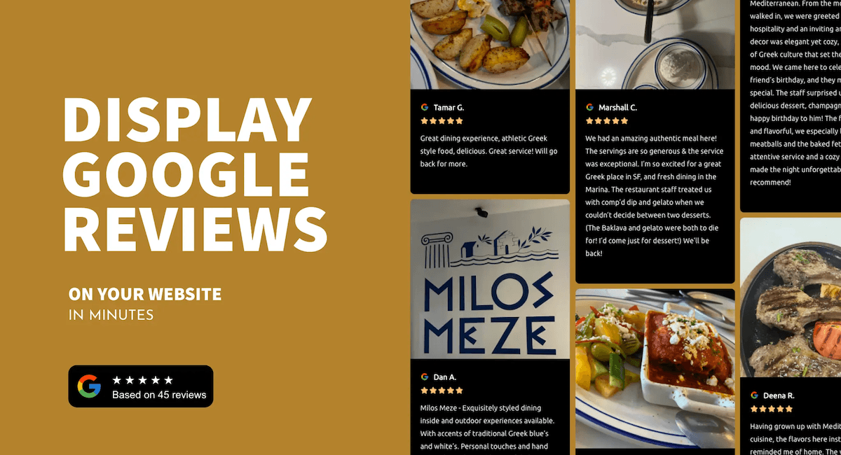 Display Google Reviews on Your Website in Minutes